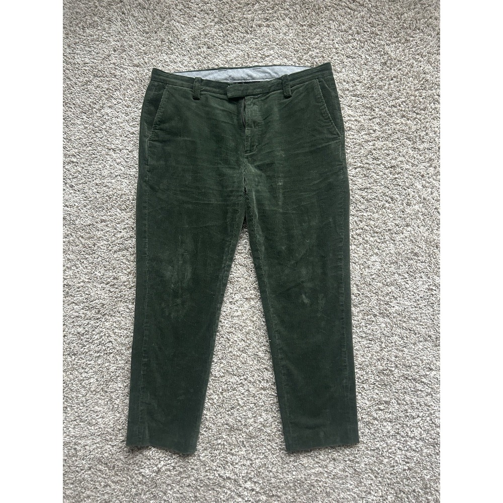 Brooks Brothers Pants Mens 40x34 Green Milano Fit Corduroy Stretch Button Casual